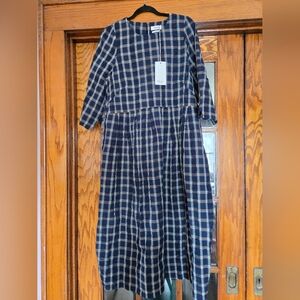 TOAST Plaid Seersucker Dress
